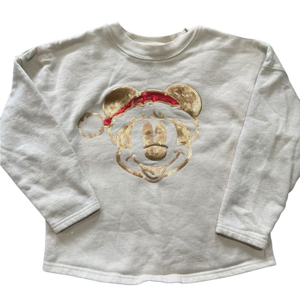 Disney Spirit Jersey Santa Mickey Sequin Disneyland Resort Holiday Sweater